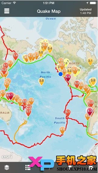 实时地震数据iOS版截图1
