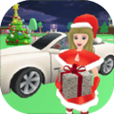 圣诞圣诞老人女孩开车游戏