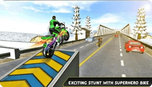 超级3D公路自行车特技（Super 3D Highway Bike Stunt）截图1